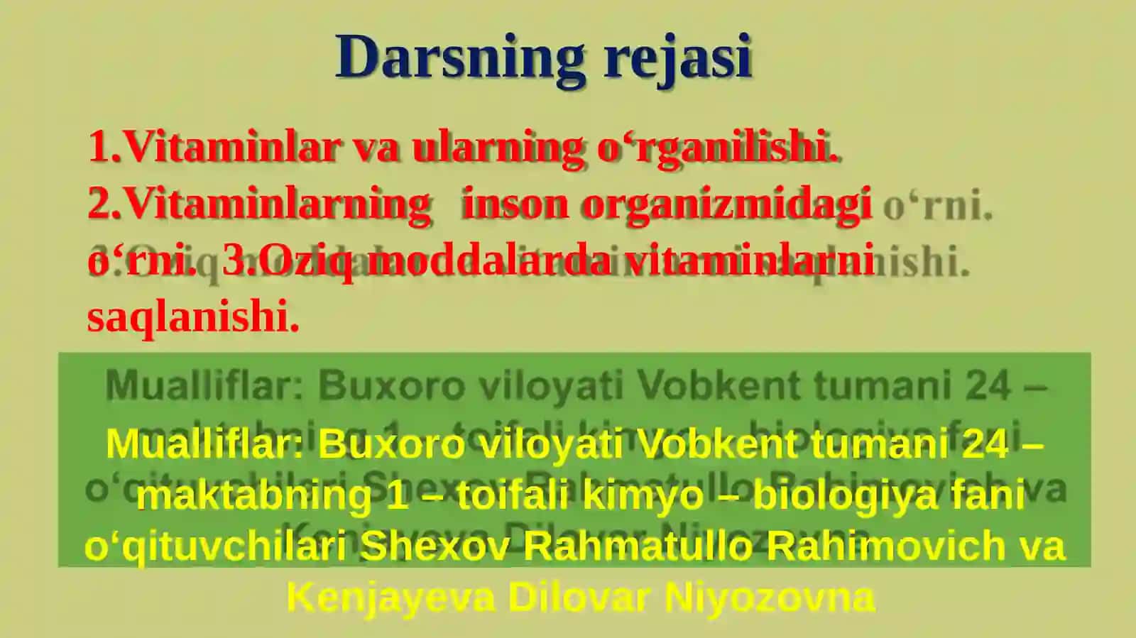 VITAMINLAR VA   ULARNING AHAMIYATI 2