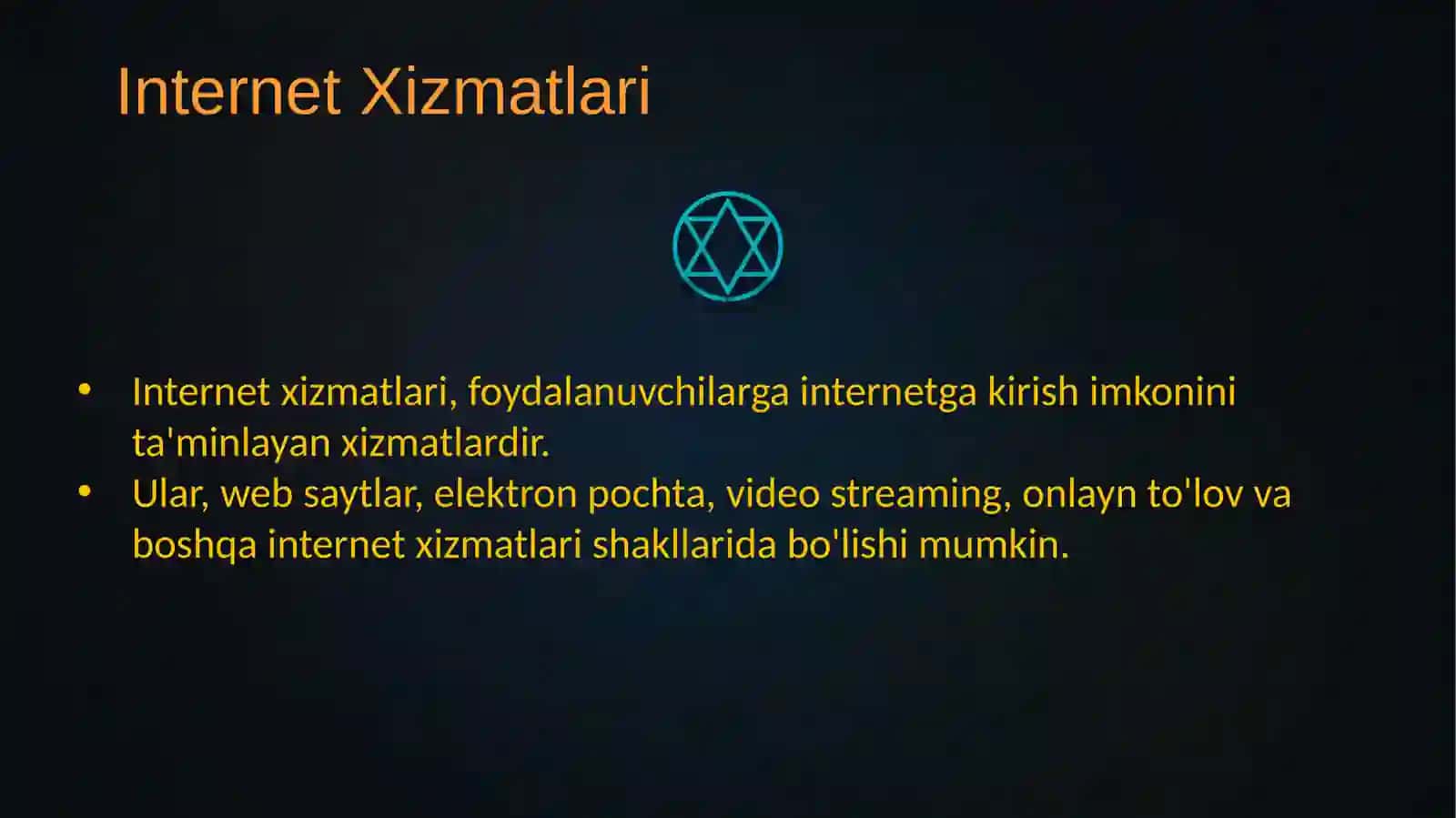 Internet xizmatlari. Bulutli texnologiyalar va ular bilan ishlash 2