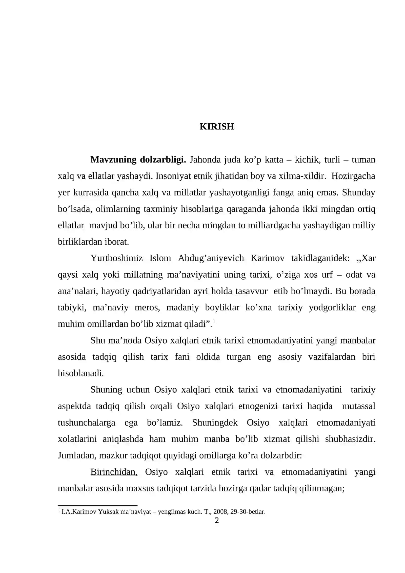 Jahon xalqlari etnomadaniyatida Osiyo qit’asining tutgan o’rni 2
