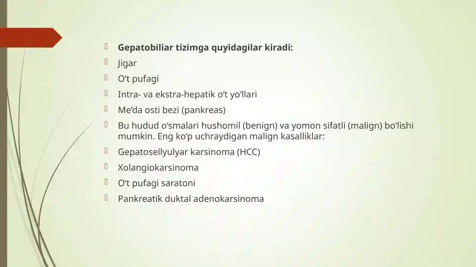 Gepatobiliar joylashuv o`smasi 2