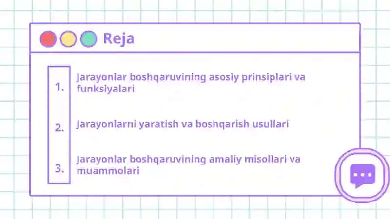 Jarayonlar boshqaruvining asosiy prinsiplari va funksiyalari 2