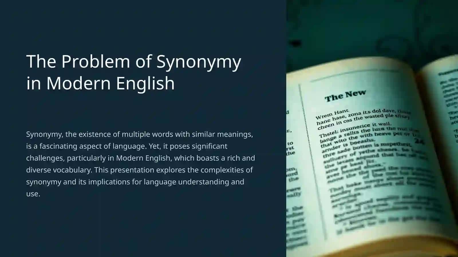 The Problem of Synonymy in Modern English 2