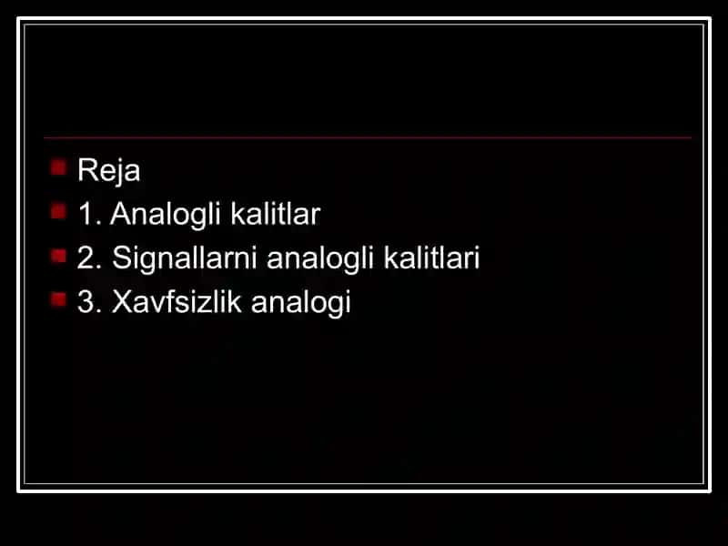 Analogli kalit 2