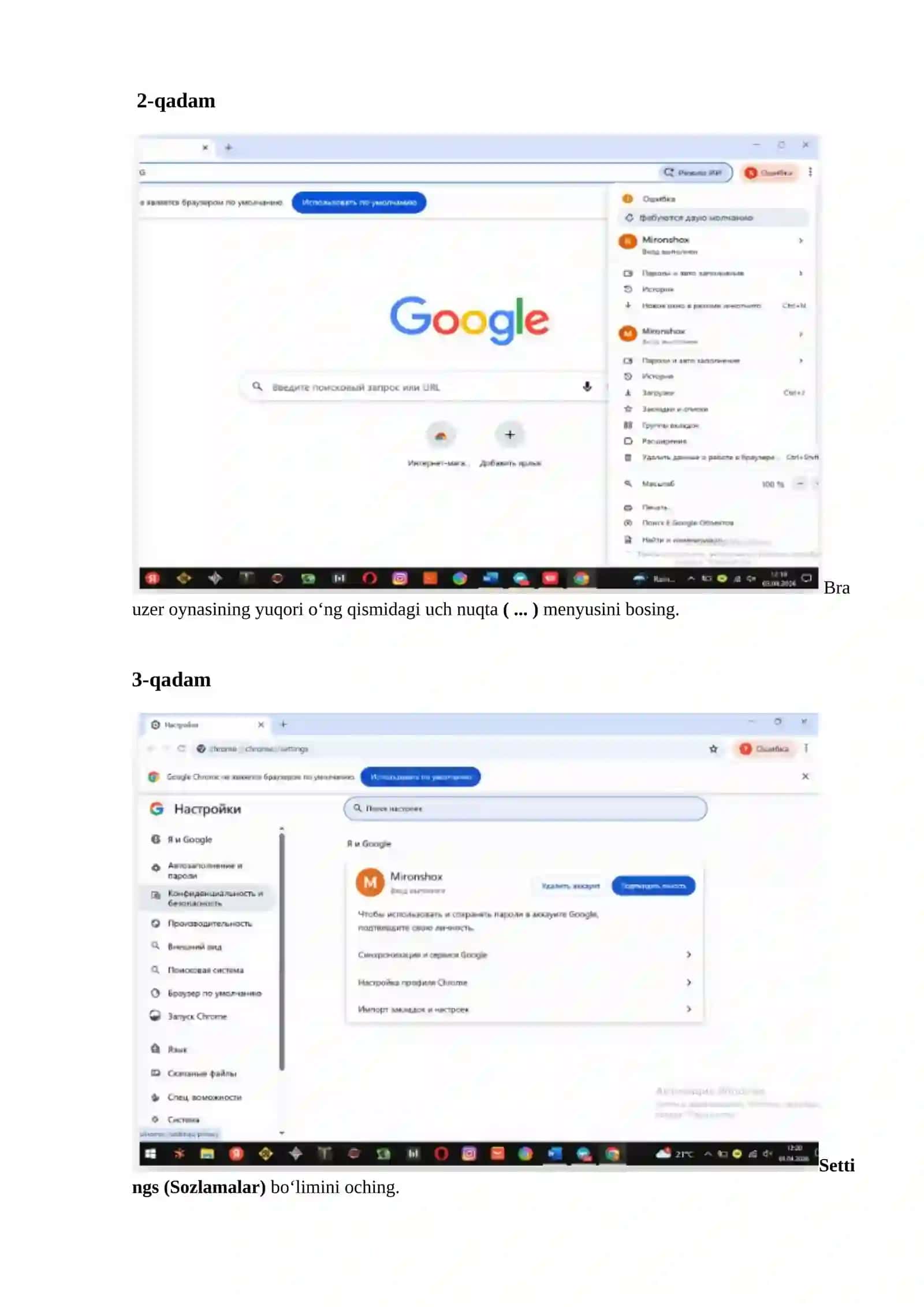 Internet brauzerlarida xavfsizlik sozlamalarini o'rnatish. 2