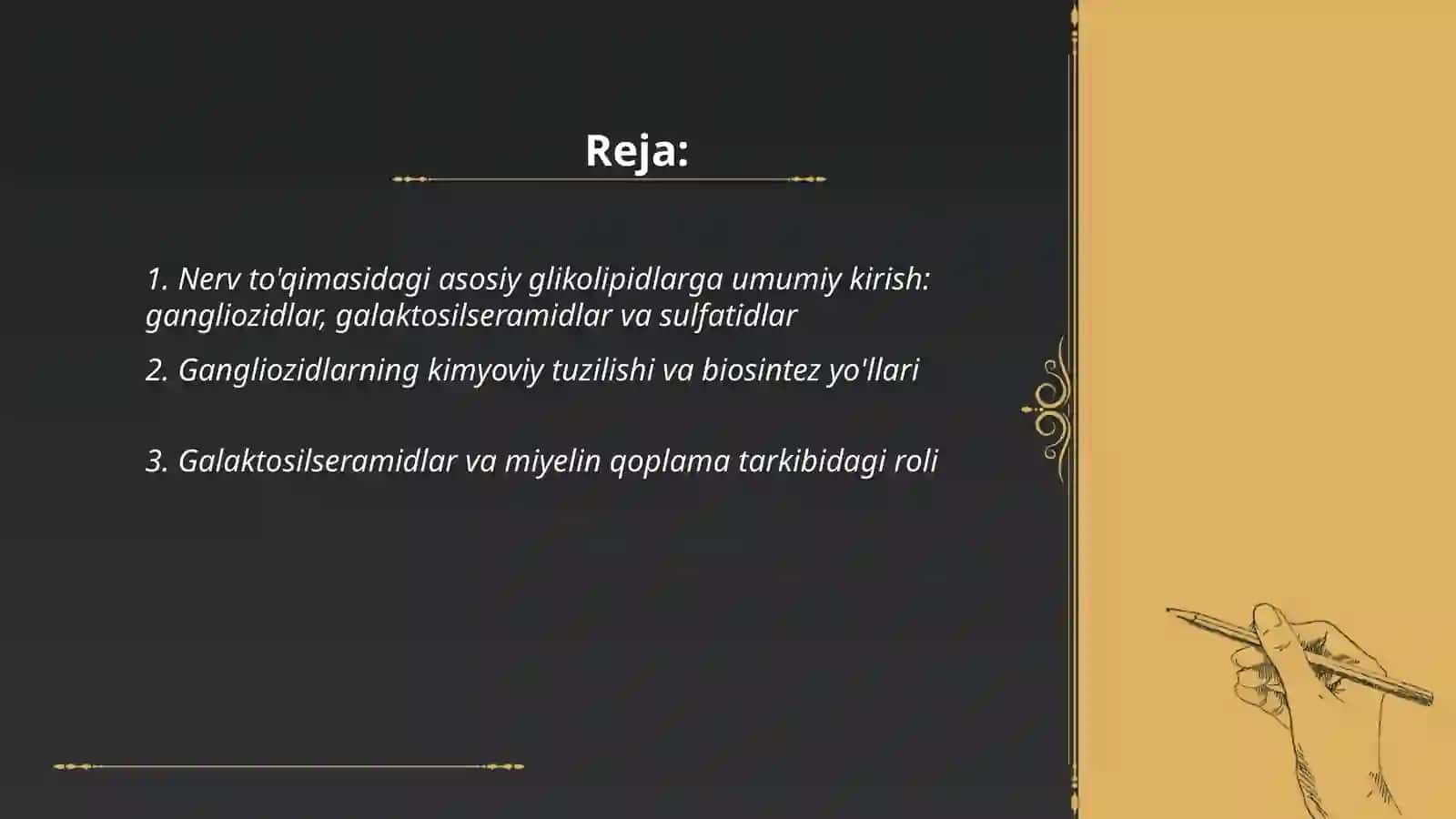 Nerv to'qimasining asosiy glikolipidlari 2
