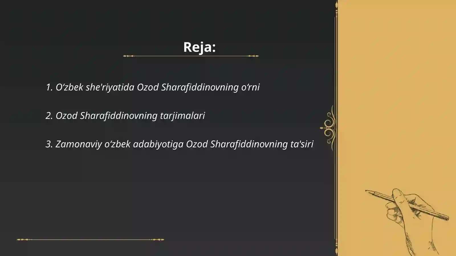 Ozod Sharafiddinov ijodi 2