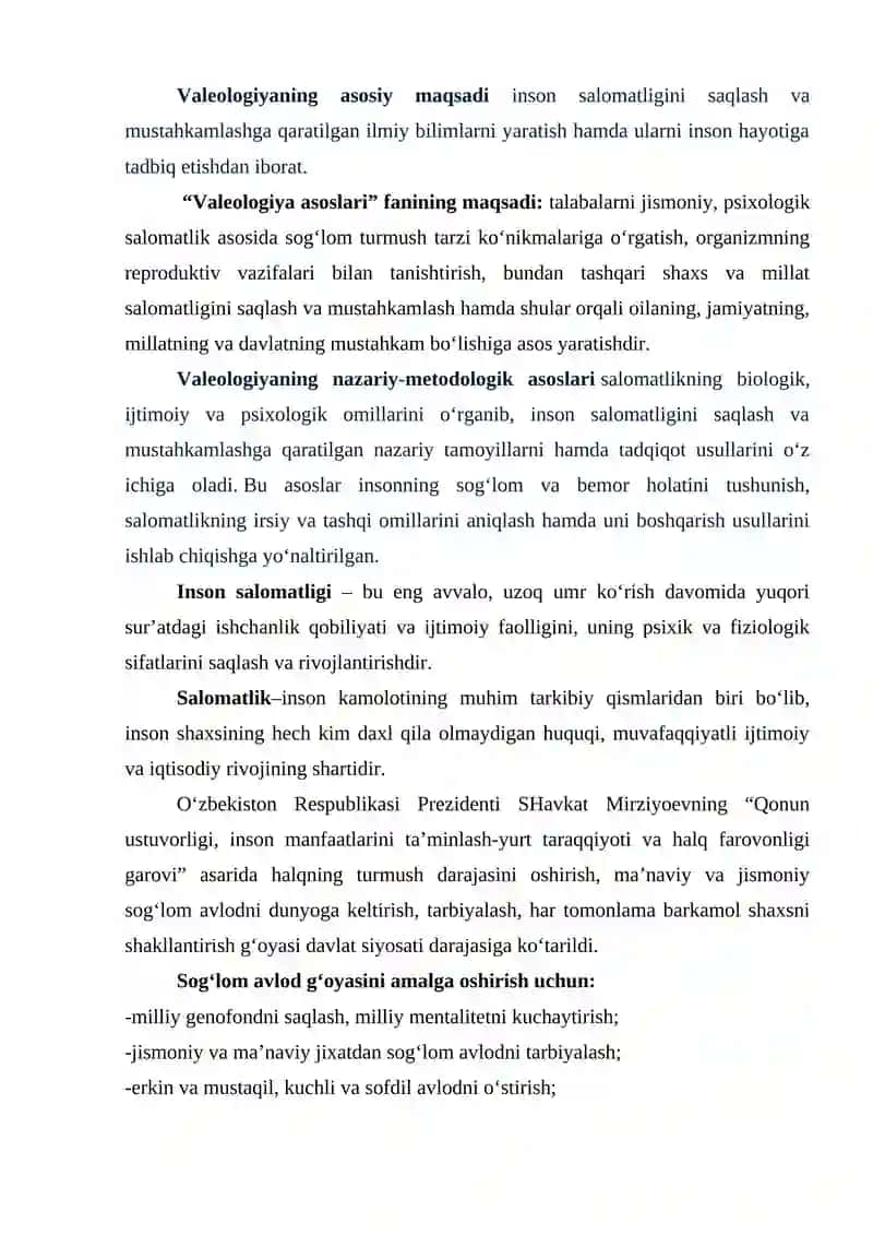 Valeologiyaning nazariy - metodologik asoslari 2