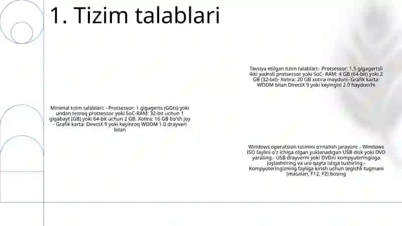 Windows Operatsion Tizimini Kompyuterga O‘Rnatish 2