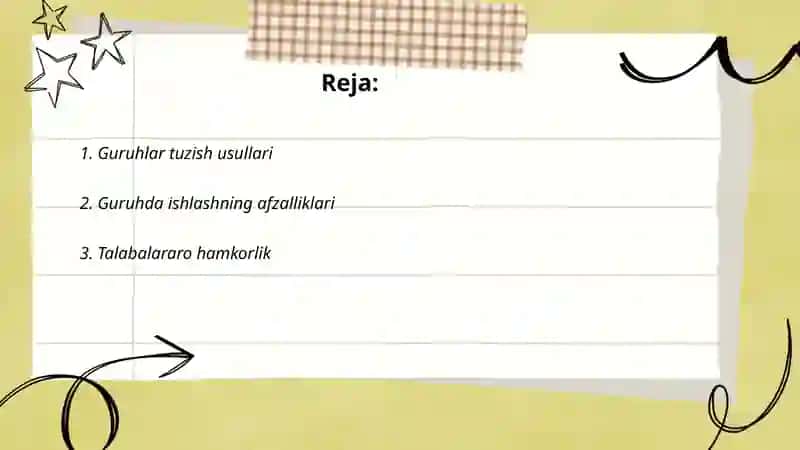 Guruhlar tuzish usullari 2