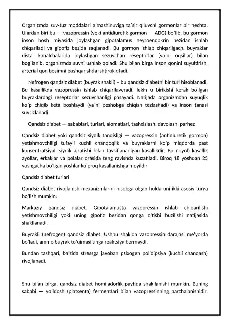 Qandsiz Diabet 2