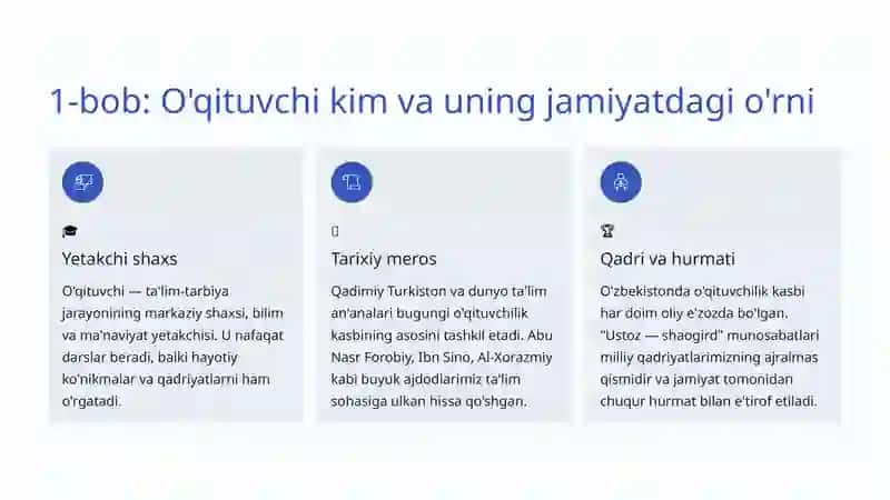 O'qituvchi shaxsiga qo'yiladigan talablar 2