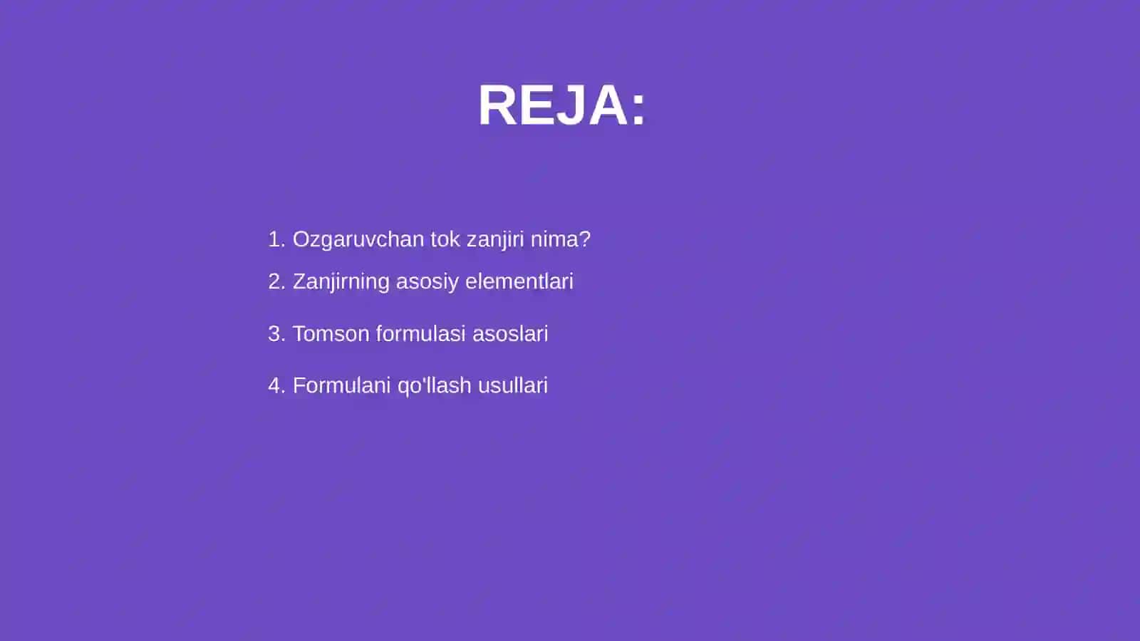 Ozgaruvchan tok zanjiri 2