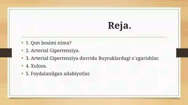 Arterial bosimning boshqariluvida buyraklarning roli 2