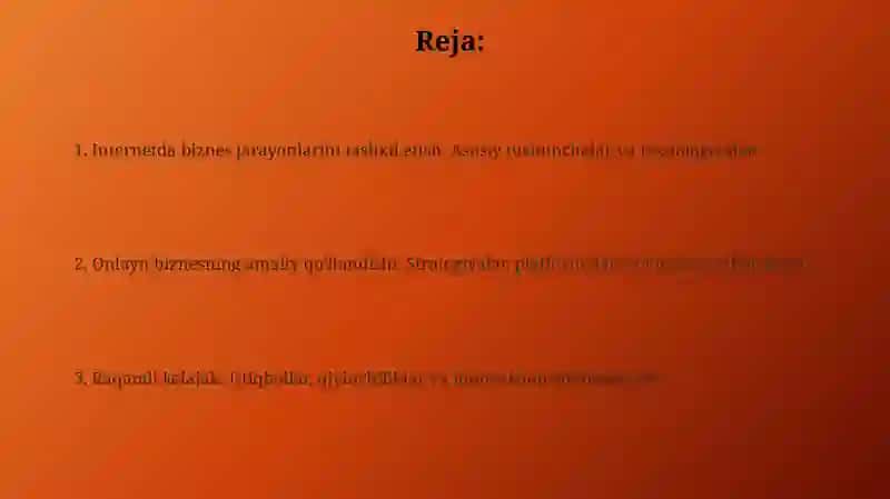 Internetda biznes jarayonlarini tashkil etish 2