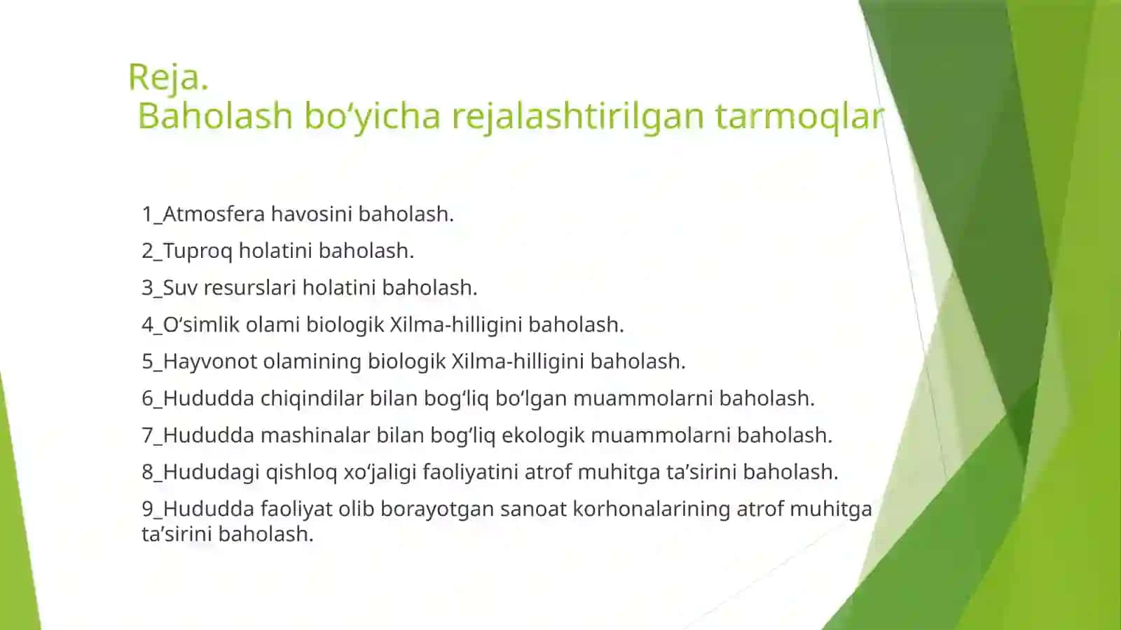 Chust tuman Chustnon qishlogʻidagi ekologik vaziyatni baholash 2
