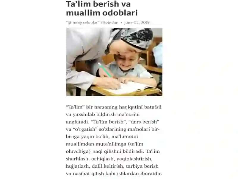 Ta'lim berish muallim o'dobi 2
