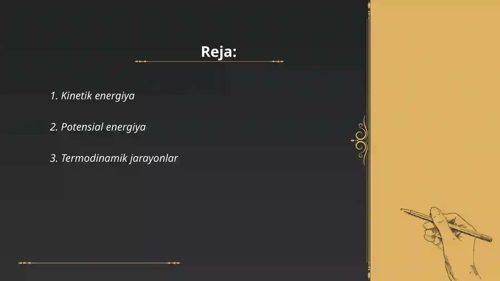 Moddalar va energiya almashinuvi 2