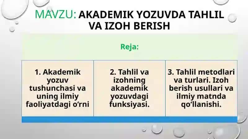 Akademik yozuvda tahlil va izoh berish 2