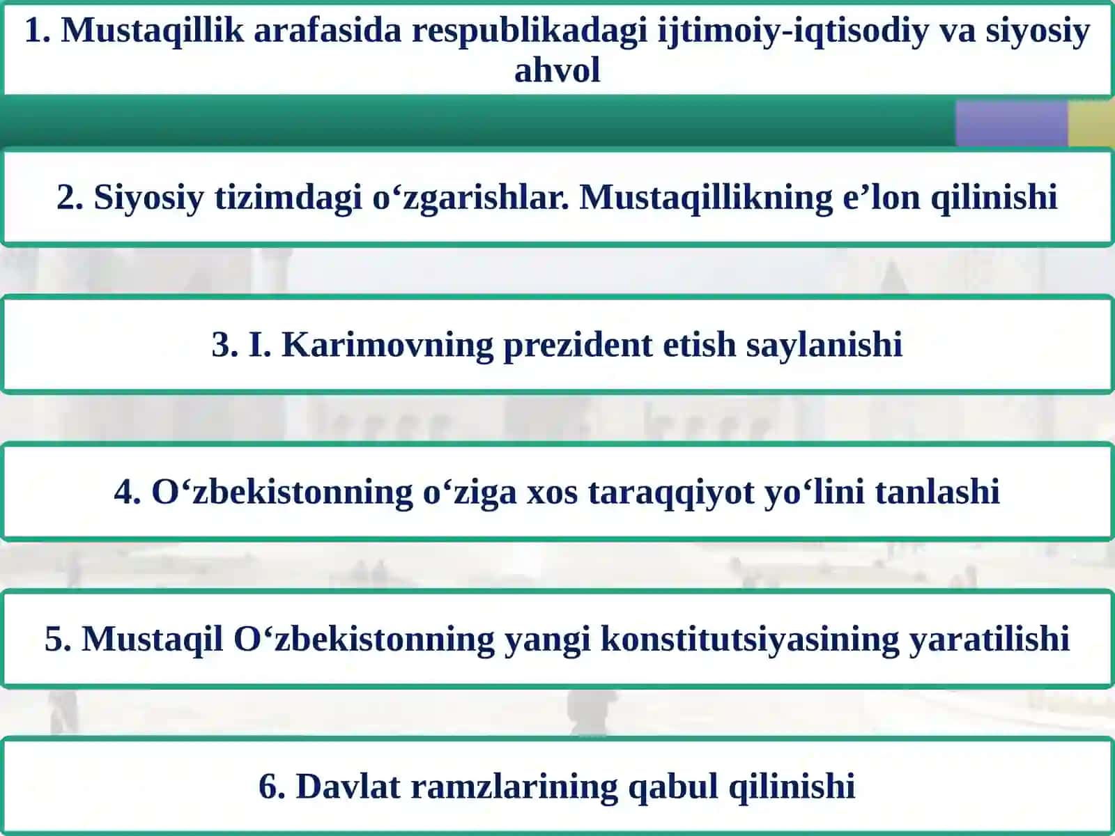 Mustaqil O‘zbekiston Respublikasi 2