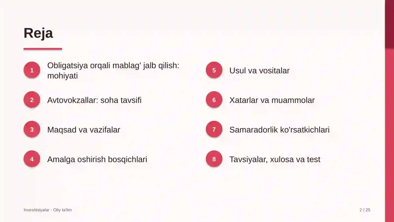 Avtovokzallarda obligatsiyalar chiqarish orqali mablag' jalb qilish 2