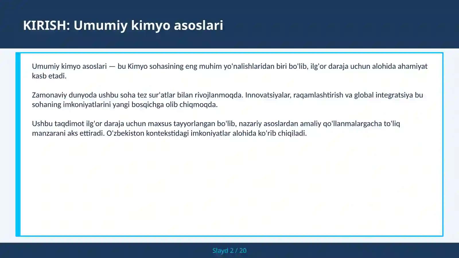 Umumiy kimyo asoslari 2
