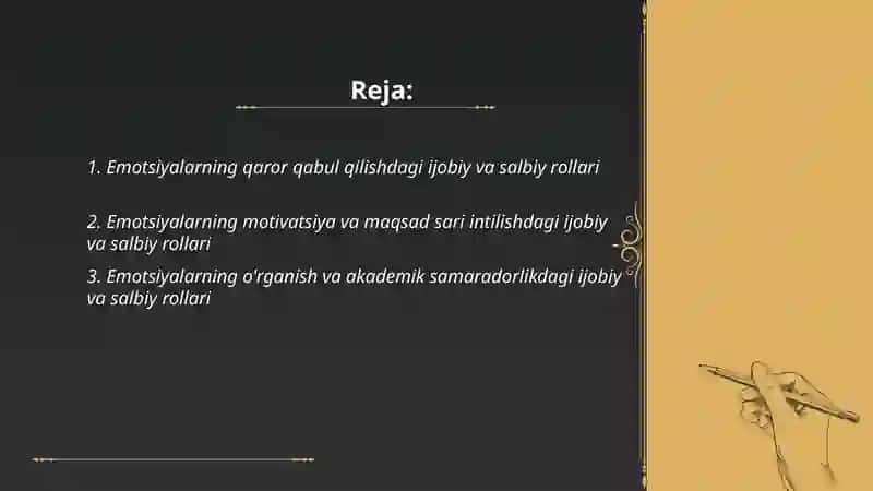 Emotsiyaning ijobiy va salbiy rollari 2