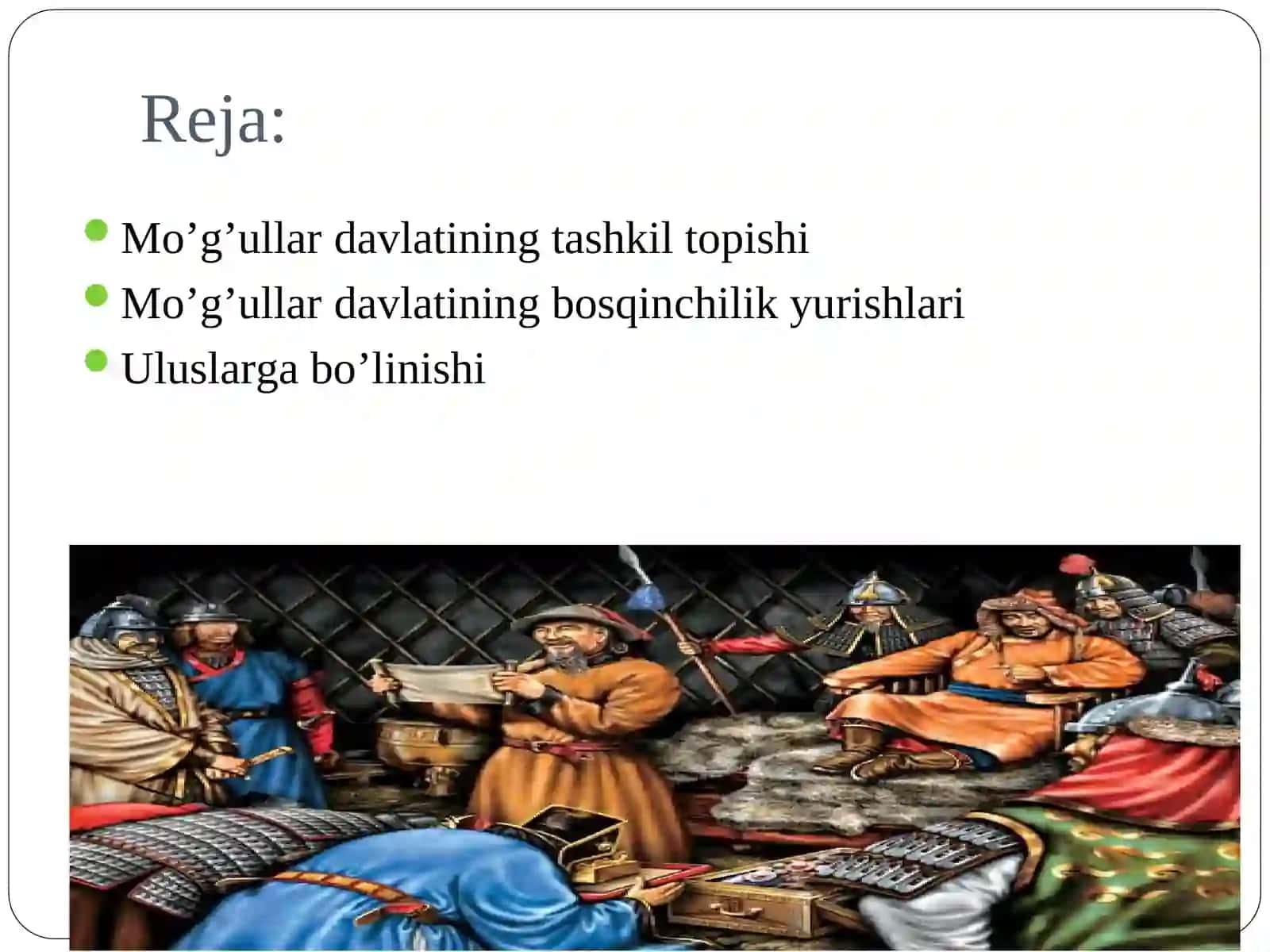 Mo’g’ullarning O’rta Osiyoni bosib olishi 2