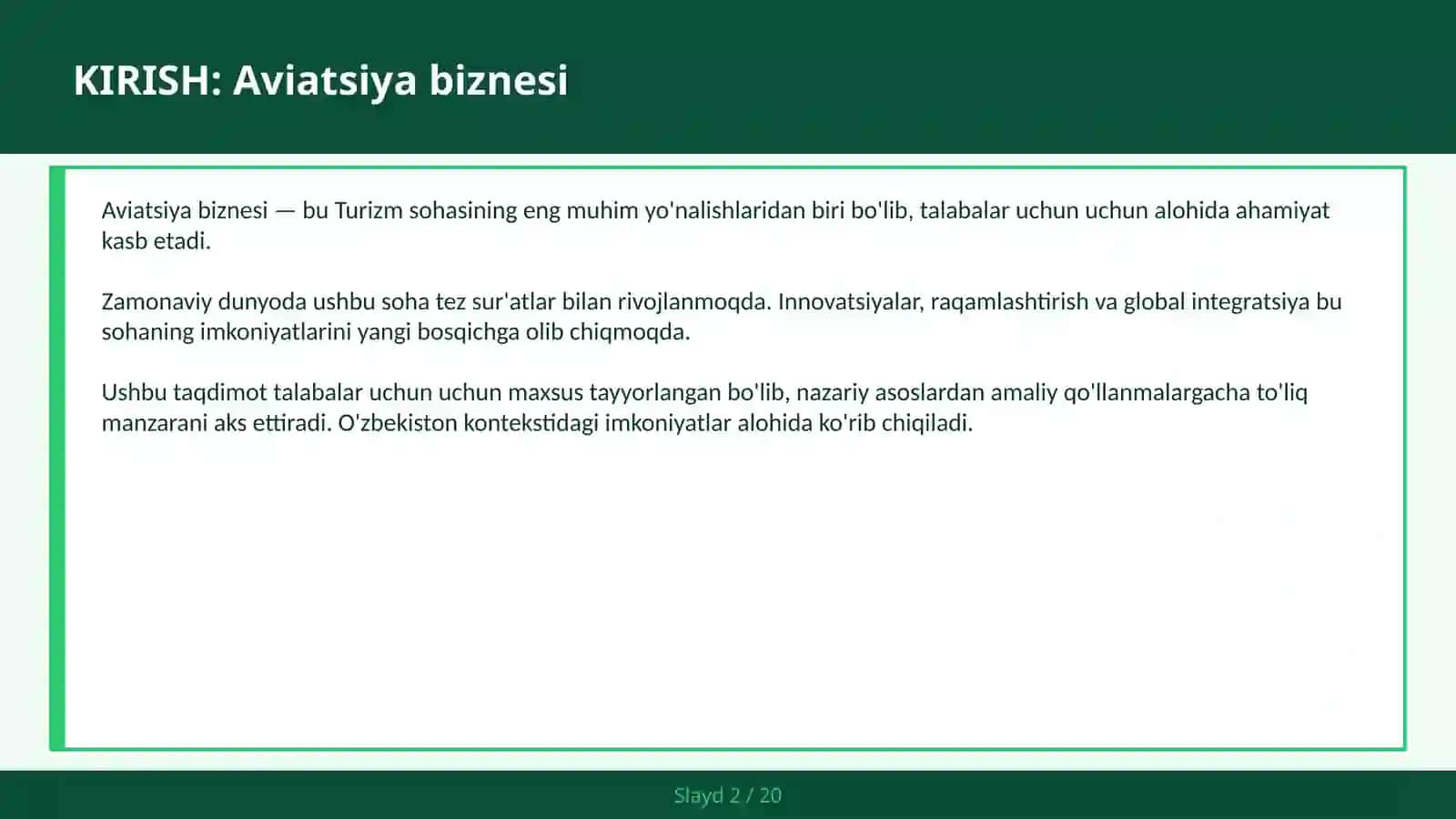 AVIATSIYA BIZNESI 2