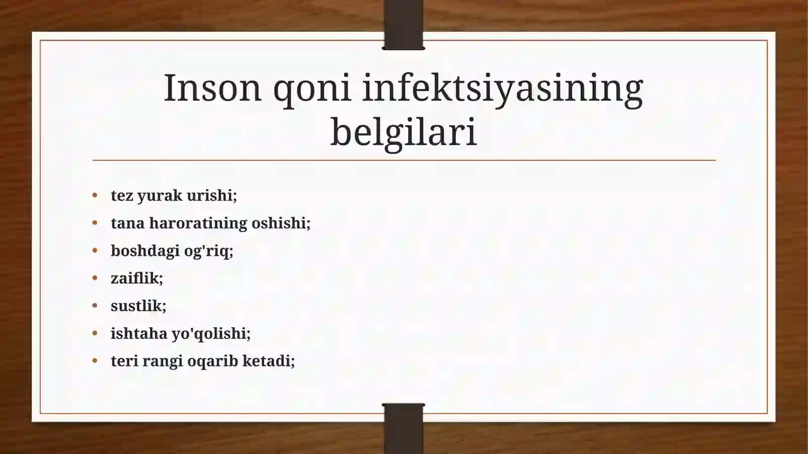 QON QUYISH PAYTIDA INFEKSIONASORATLARI: SABABLARI, KLINIKASI, TASHXISI VA OLDINI OLISH 2