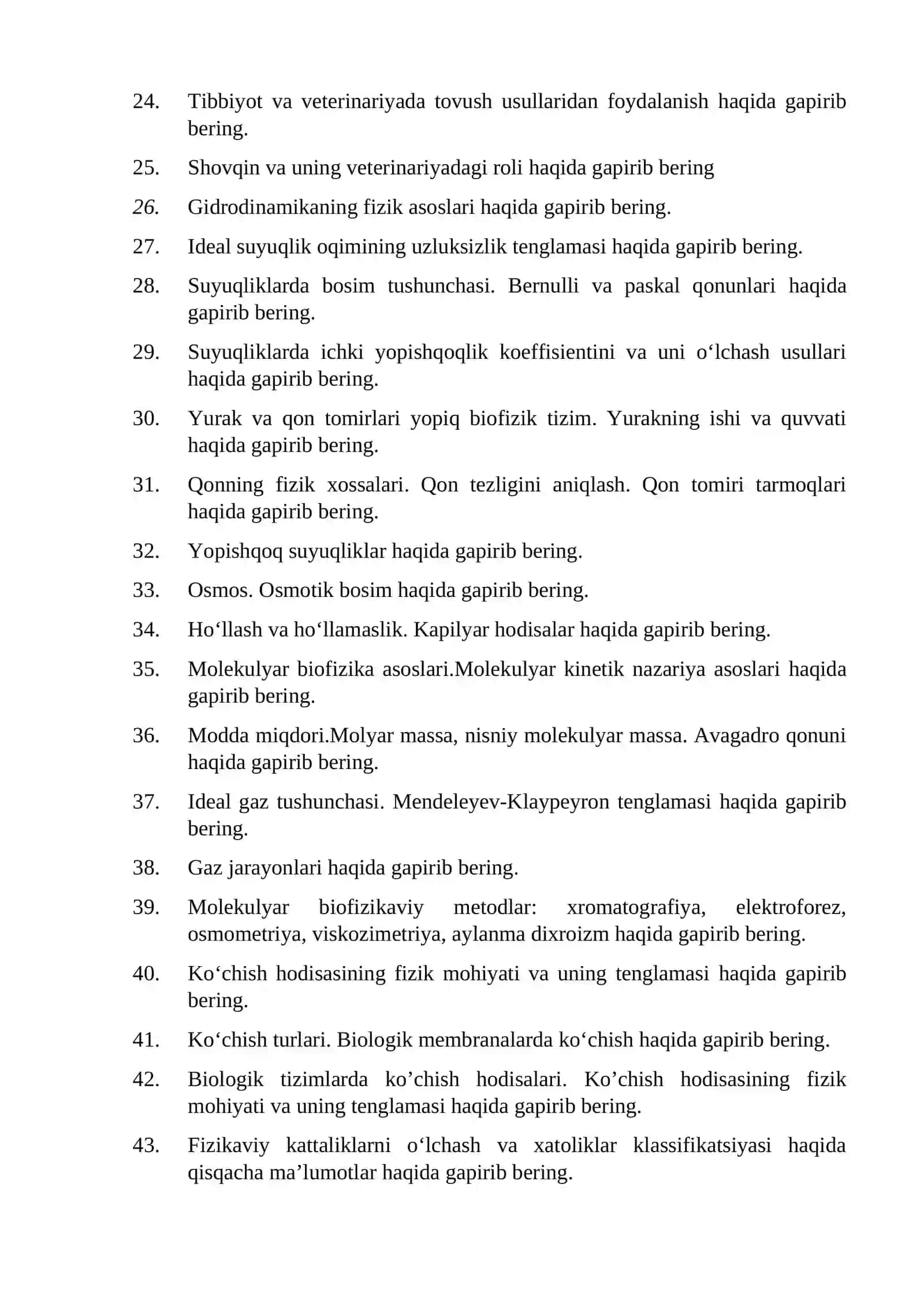 Biofizika fanidan qisqacha tushuncha 2