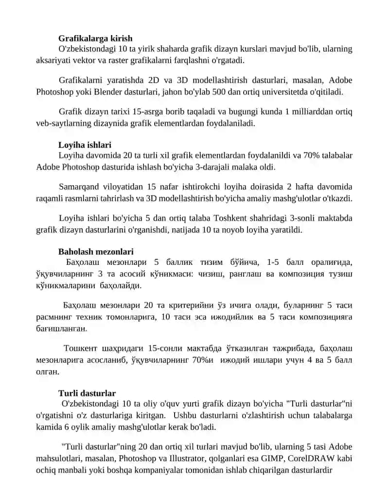 Grafika mavzusida dars ishlanmasi 2