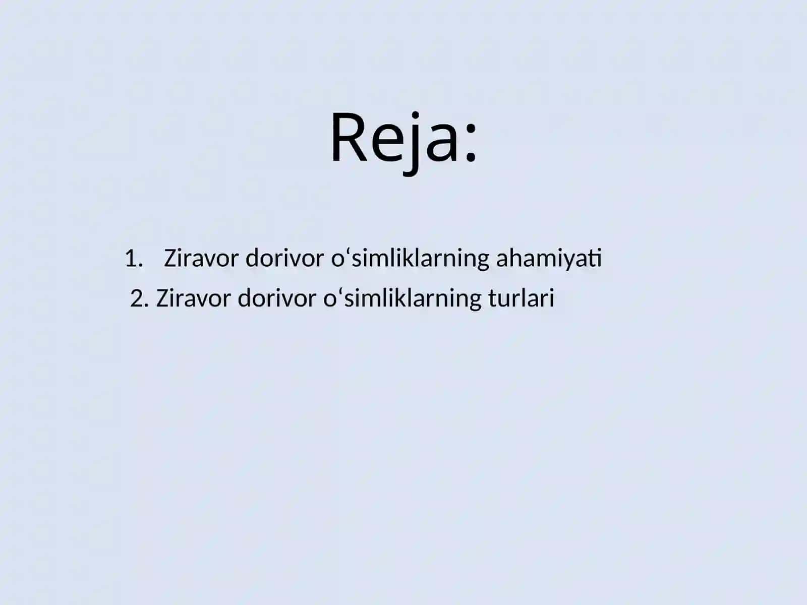 Ziravor dorivor о‘simliklar 2