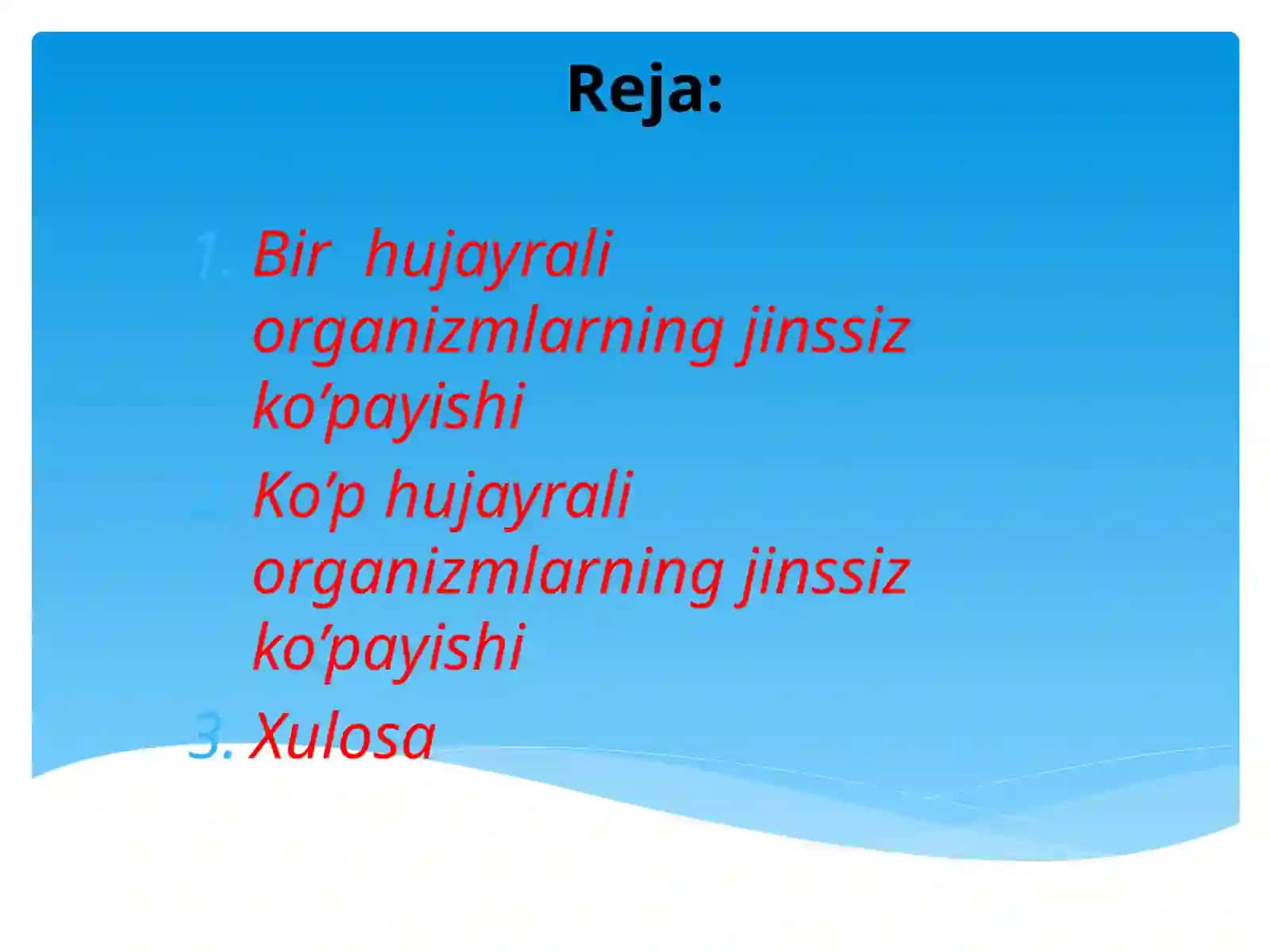 Organizmlarning jinssiz ko`payishi 2