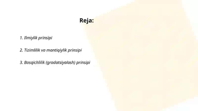 Informatika o'qitishning asosiy didaktik tamoyillari 2