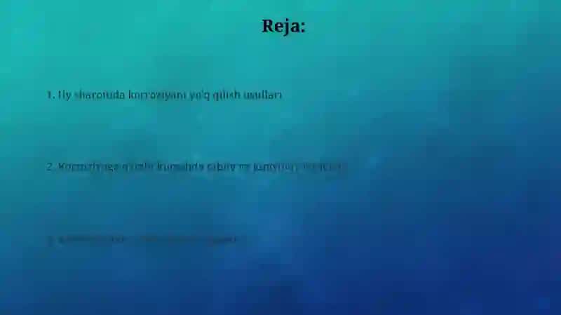 Uyda kooroziyani yóq qilish usuli 2