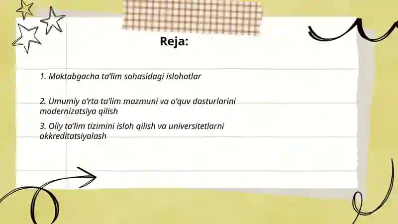Maktabgacha taʼlim sohasidagi islohotlar 2