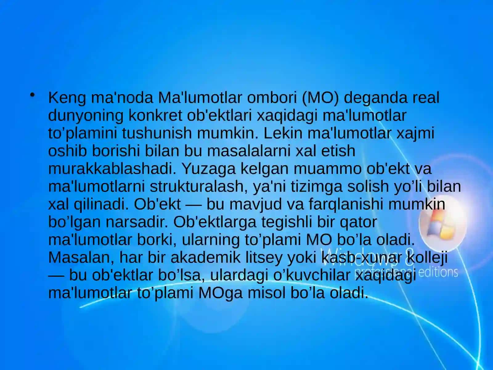 Ma'lumotlar ombori va uning tuzilishi 2