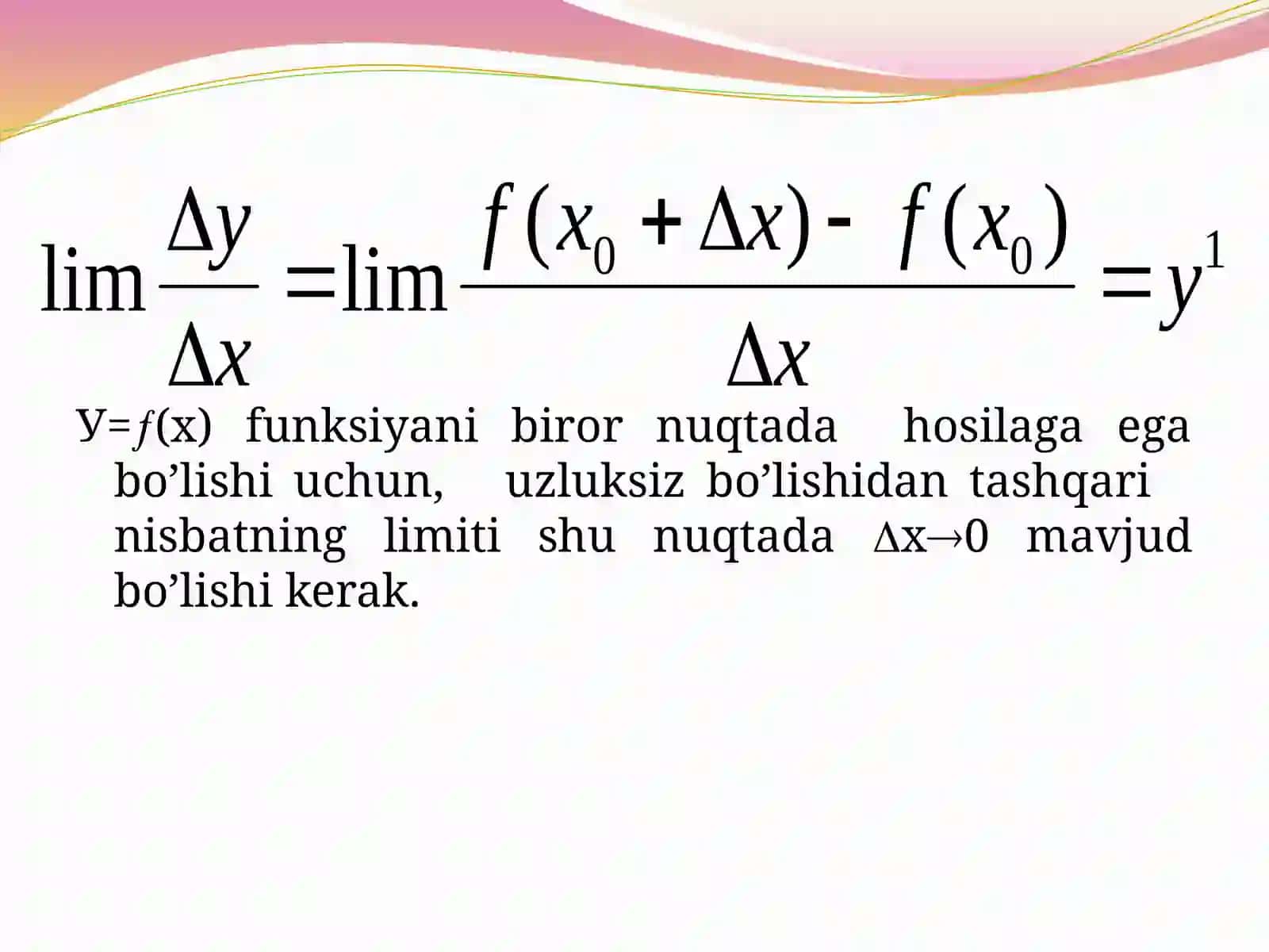 Funksiya hosilasiva differensiali 2