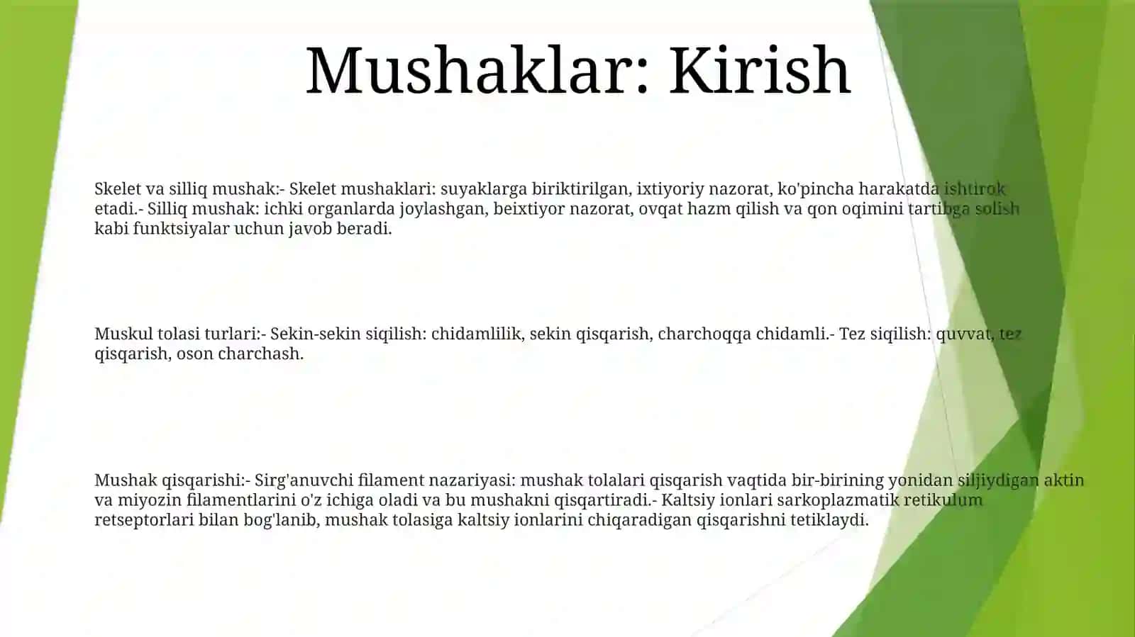 Muskul tolasi turlari 2