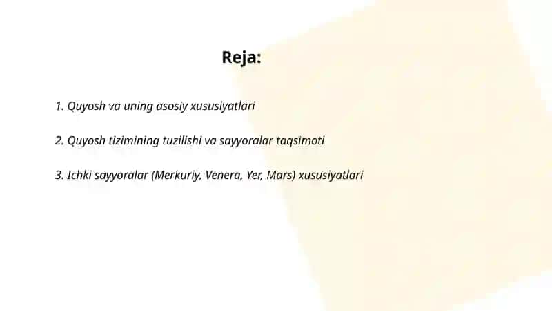 Quyosh va uning asosiy xususiyatlari 2