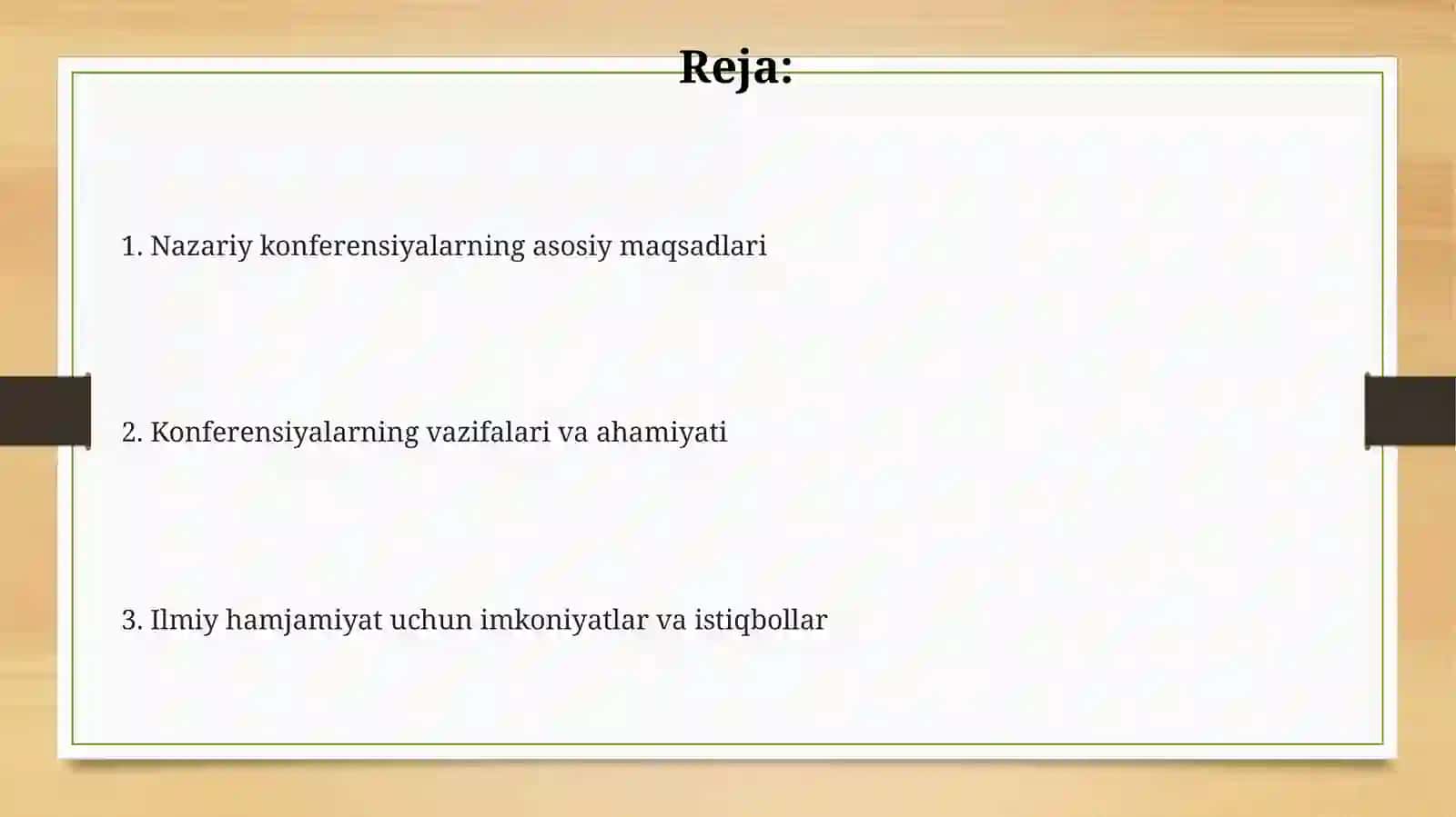 Nazariy konferensiyalarning maqsad va vazifalari 2