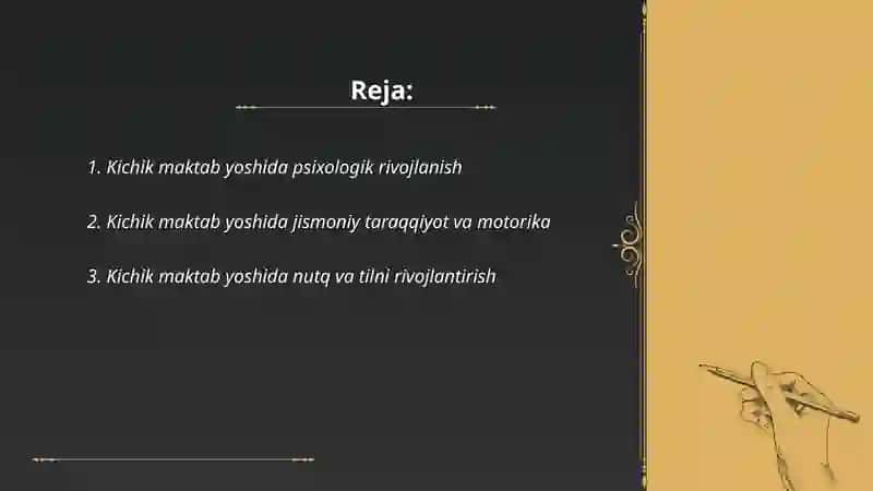 Kichik maktab yoshida psixologik rivojlanish 2