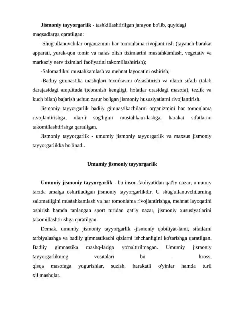 Jismoniy tayyorgarlik 2