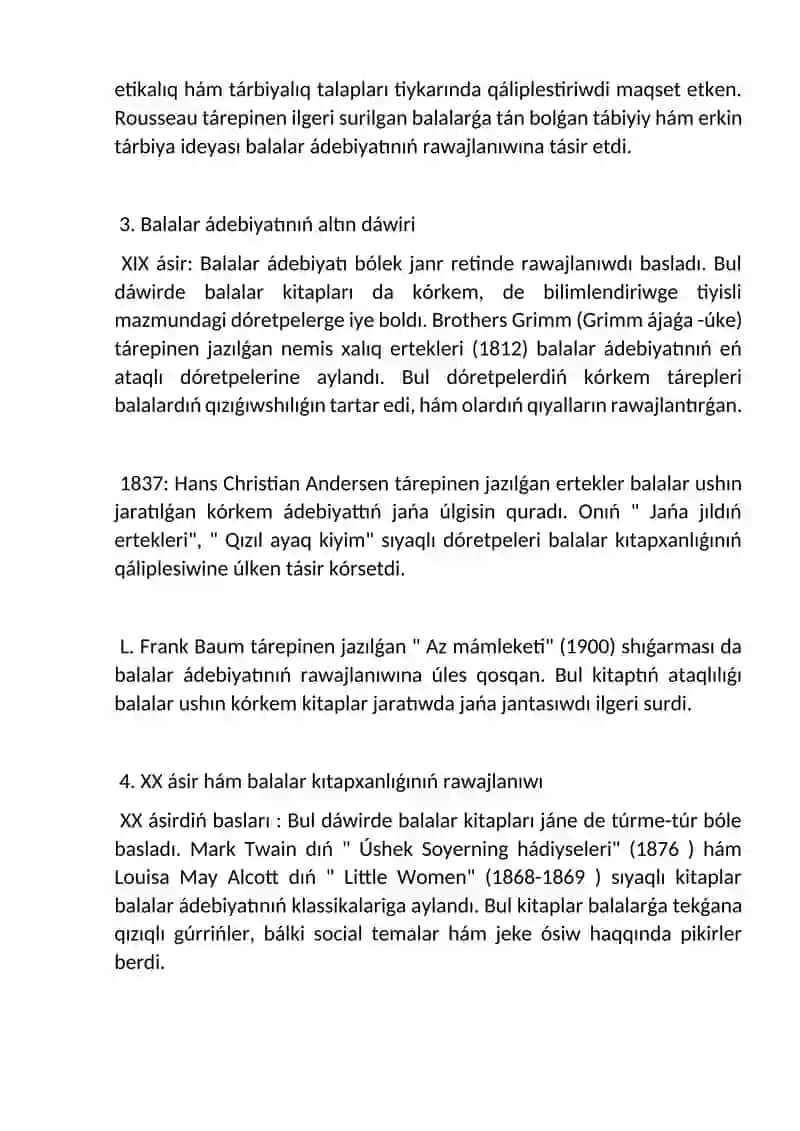 Balalar kitapları tarihi 2