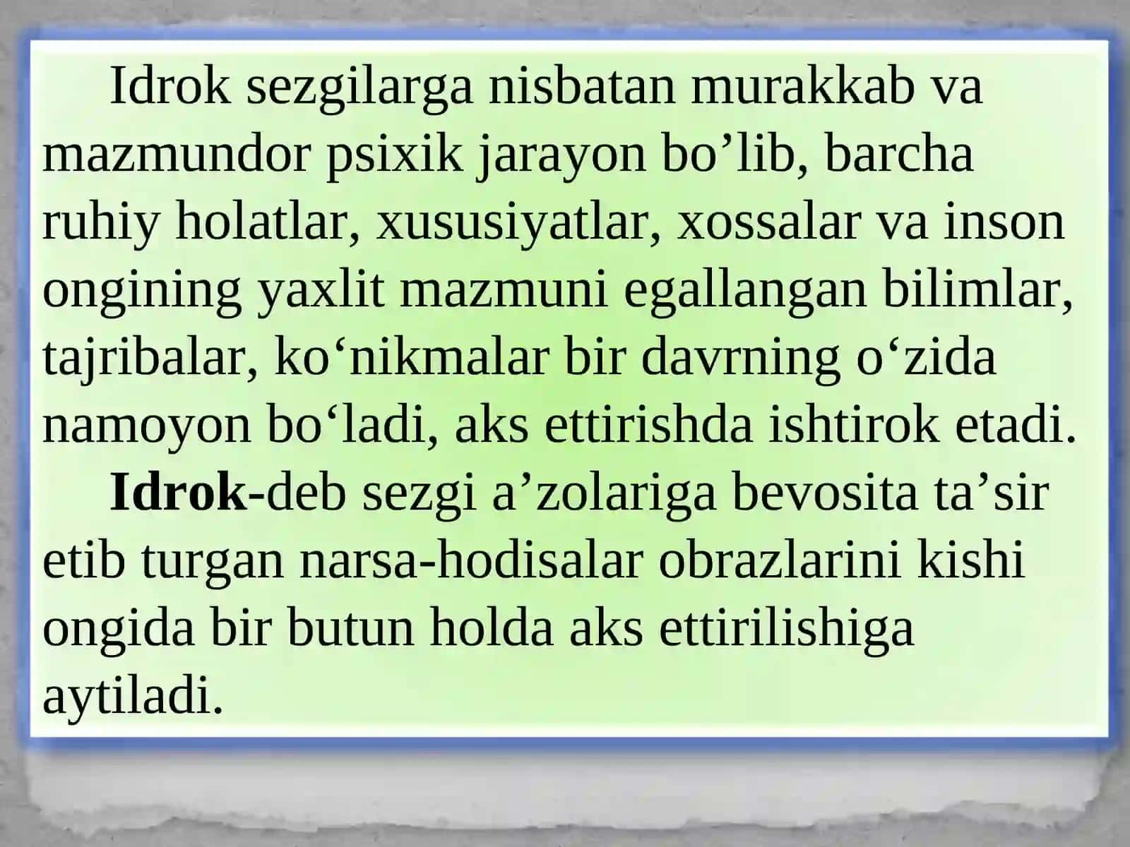 IDROK VA ILLYUZIYA 2