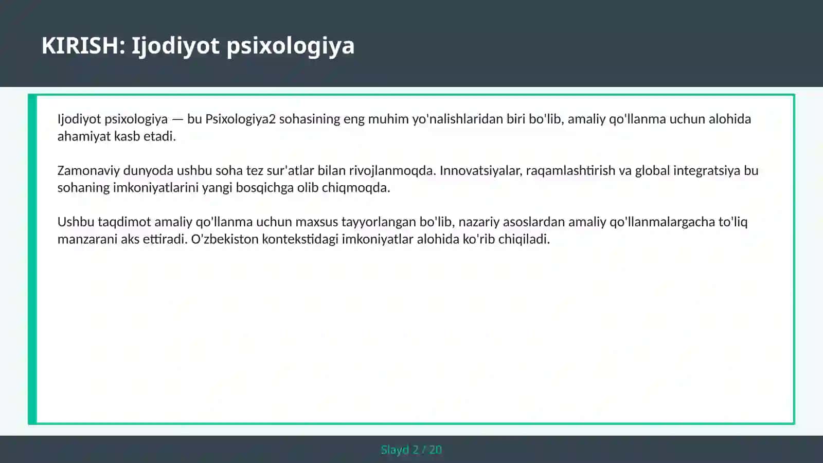 IJODIYOT PSIXOLOGIYA 2