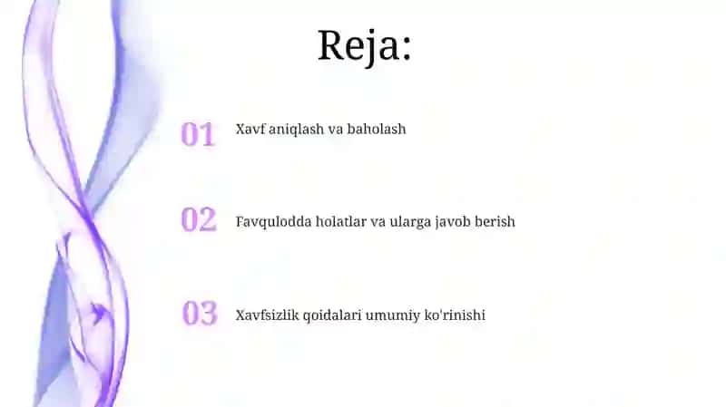 Kirish Texnika havfsizlik qoidalari 2