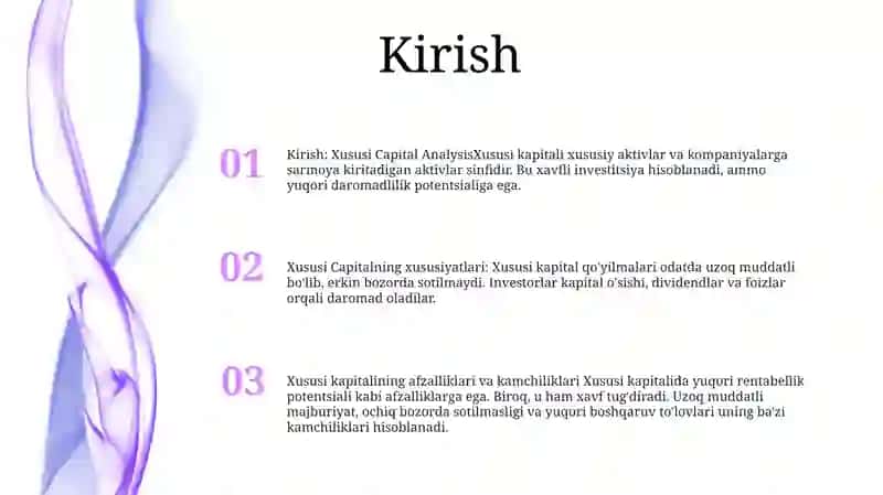 Xususiy Kapital Tahlili 2