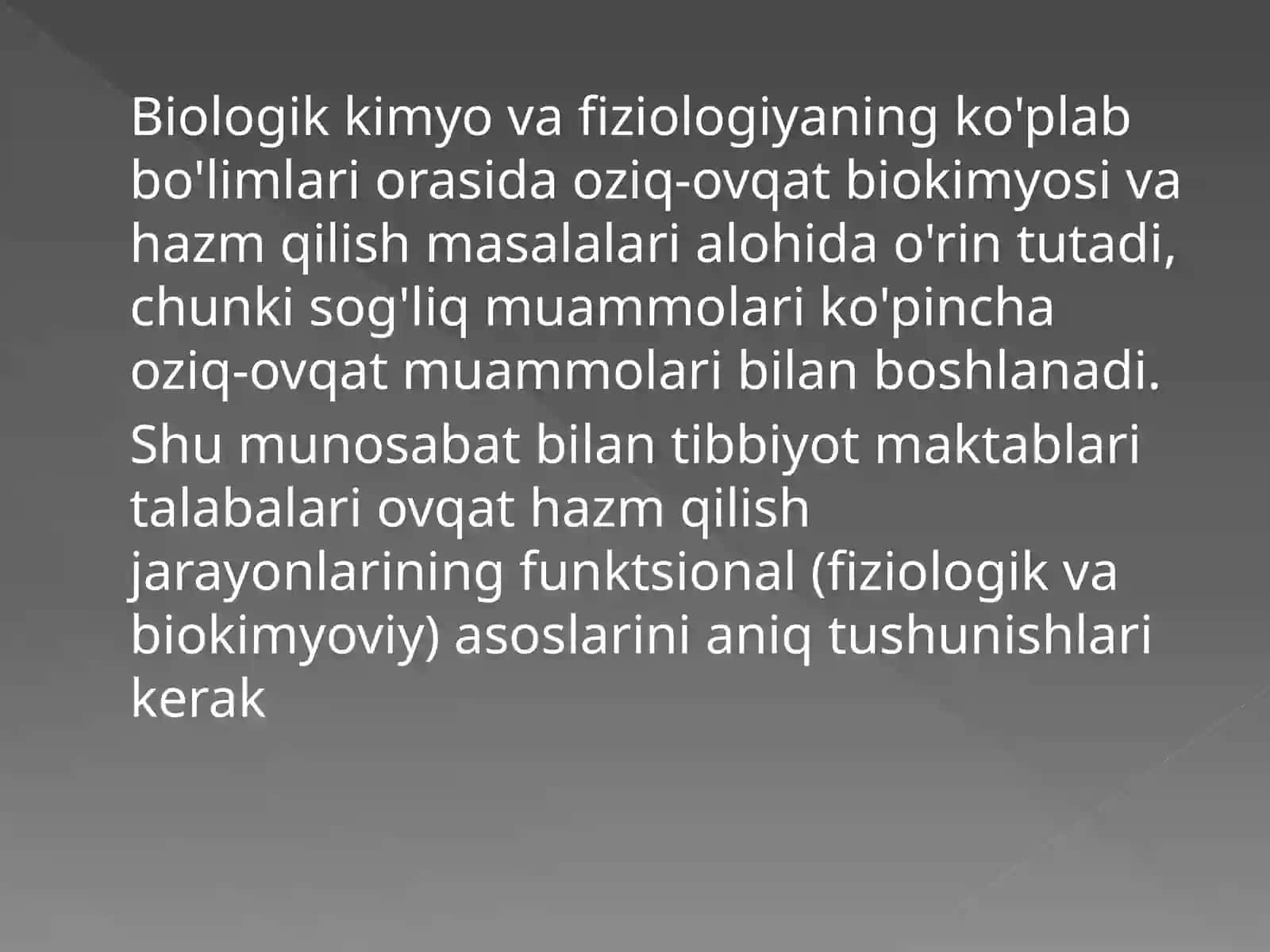 OVQATLANISH BIOKIMYOSI 2