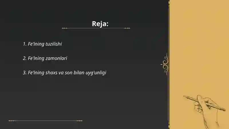 Fe'lning tuzilishi 2